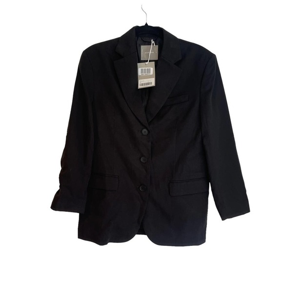 Everlane The ’80s Blazer Jacket Long Sleeve Black Women's Size 2 NWOT - Picture 3 of 11